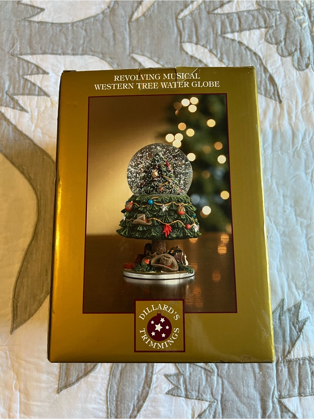 Dillards Trimmings Revolving Musical Western Tree Water Globe Cowboy Christmas